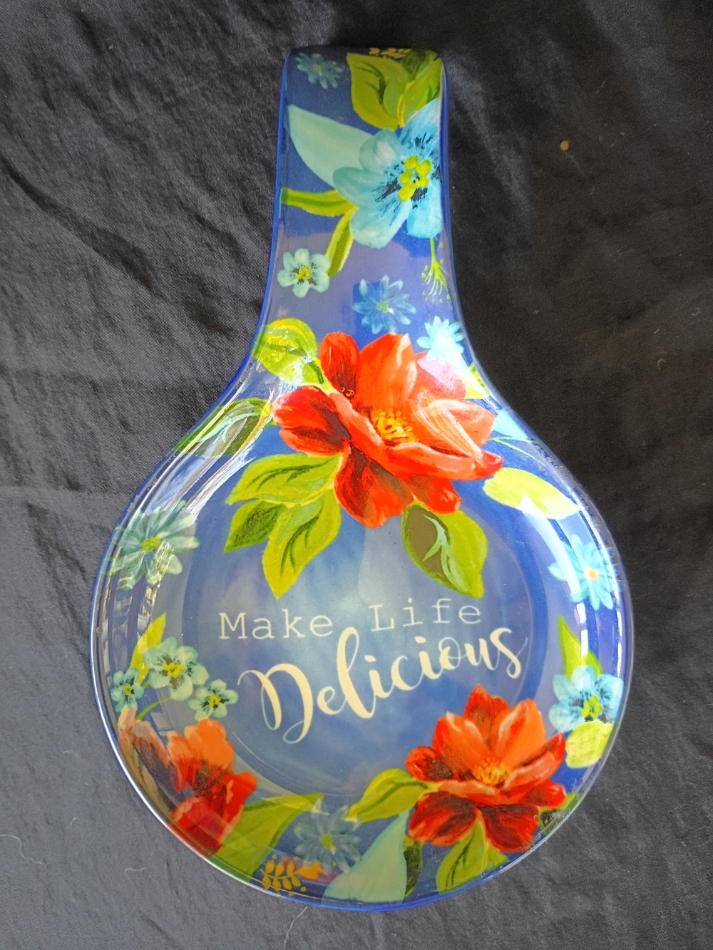 Pioneer Woman Make Life Delicious Blue Floral Spoon Rest